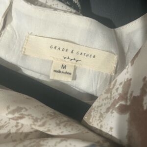 Grade & Gather Cream and tan wide leg romper